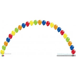 Rainbow balloon arch  Double string of pearls balloon arch